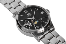 Orient Sun and Moon Open Heart RA-AS0008BB10B classic watch sapphire silver black