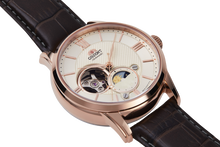 Orient Sun and Moon Open Heart RA-AS0009S10B classic watch sapphire rose gold champagne