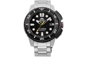 Orient M-Force AC0L RA-AC0L01B00B sport dive watch ISO 200m sapphire silver black
