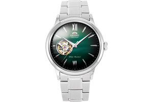 Orient Helios RA-AG0026E10A sport casual watch open heart silver green