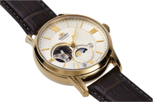 Orient Sun and Moon Open Heart RA-AS0010S10B classic watch sapphire gold champagne