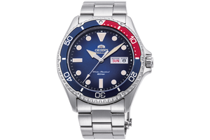 Orient RA-AA0812L19B sport dive watch 200m silver blue red