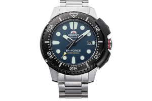 Orient M-Force AC0L RA-AC0L07L00B sport dive watch ISO 200m sapphire silver blue