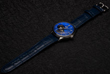 Orient Sun and Moon Open Heart RA-AS0103A classic watch sapphire silver mother of pearl blue